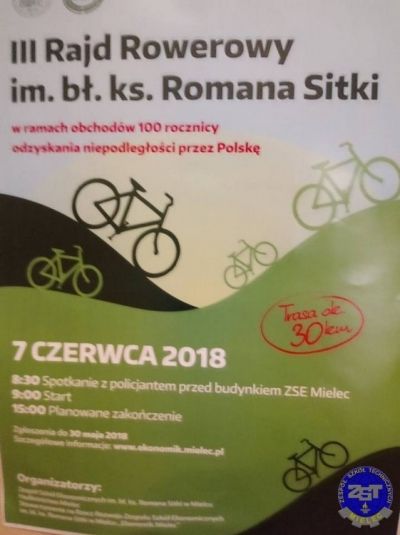 III Rajd Rowerowy „Śladami bł. ks. Romana Sitki” w ramach obchodów 100. - lecia odzyskania niepodległości
