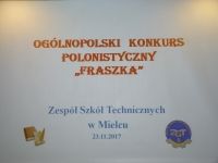 Uczniowie Zespołu Szkół Technicznych w Mielcu uczestnikami Ogólnopolskiego Konkursu Polonistycznego „Fraszka”.