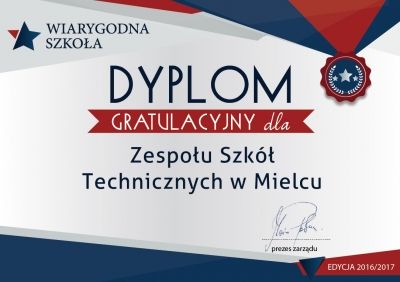 Zespół Szkół Technicznych laureatem Ogólnopolskiego Programu Wiarygodna Szkoła