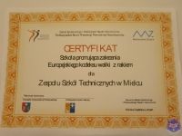 Certyfikat Szkoły Promującej Zalecenia Europejskiego Kodeksu Walki z Rakiem